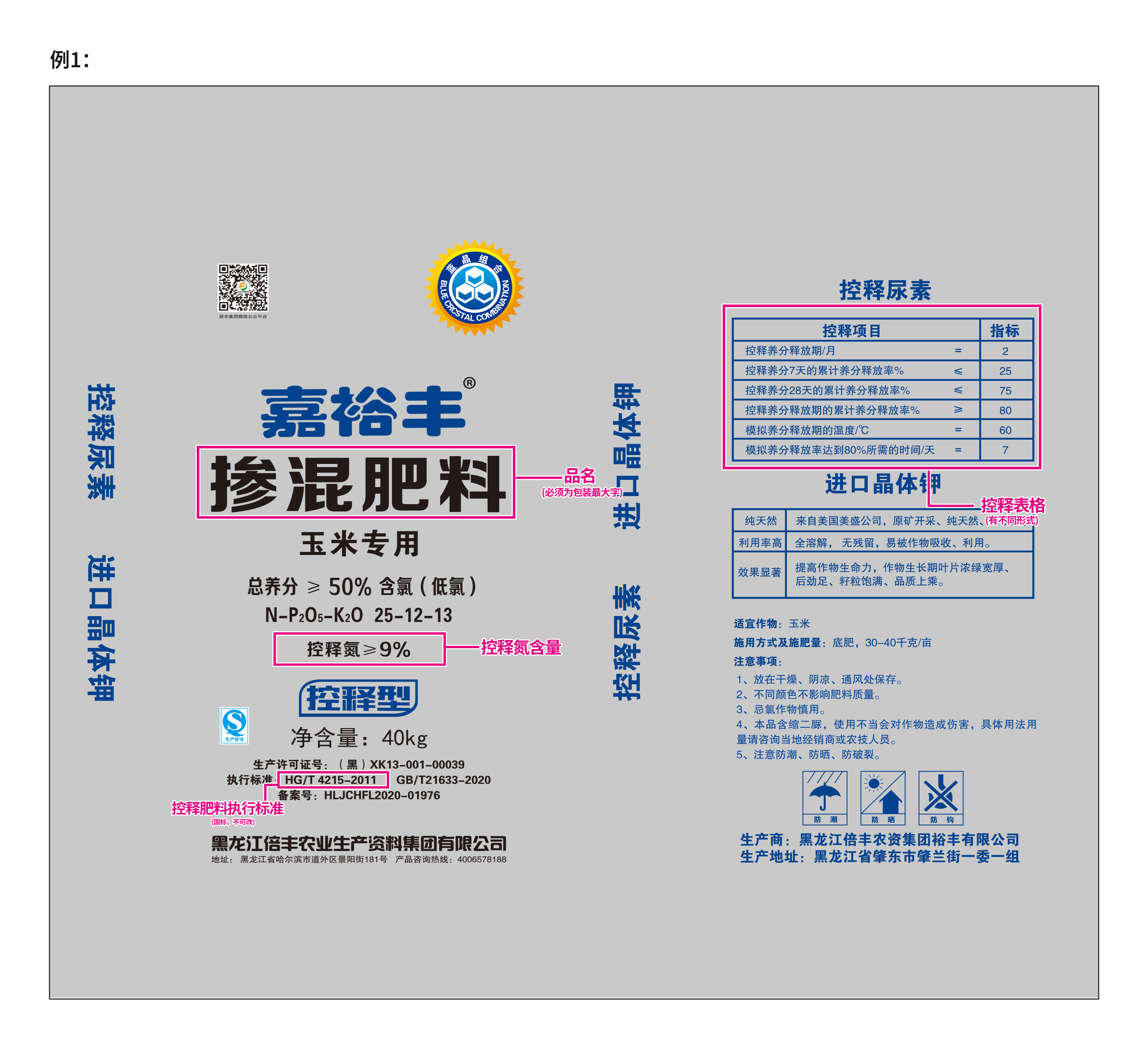 控释掺混肥料 · 标准版（含控释表格）